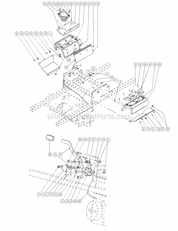 Brake Assembly Diagram and Parts List for M60-KH 53AH8CT6050 Cub Cadet Sprayer